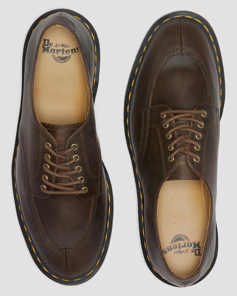 Dr Martens 2046 Crazy Horse Læder Oxford Sko Herre Mørkebrune | DK 610QMA